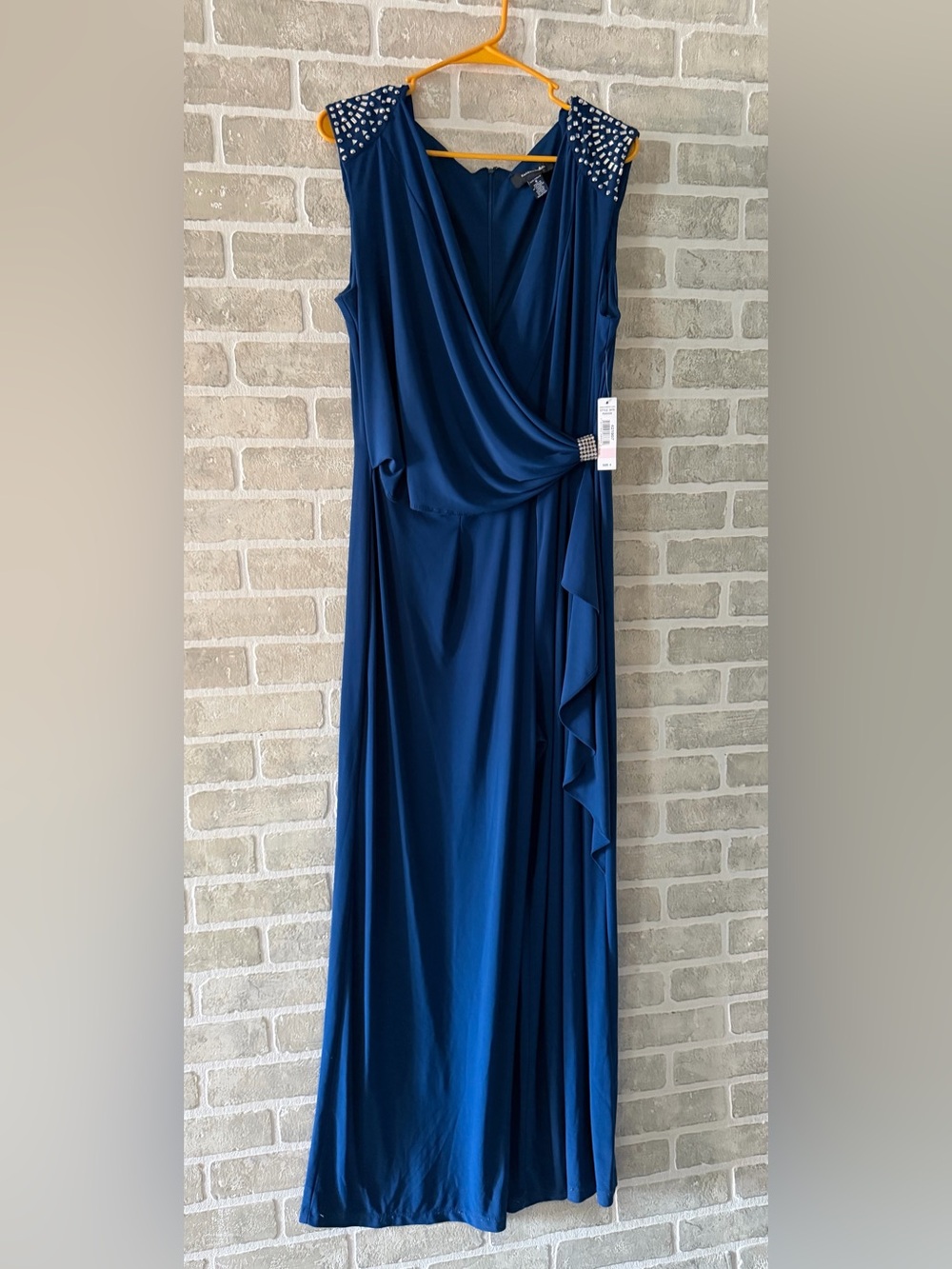 R&M Richards Deep Blue Evening Jumpsuit